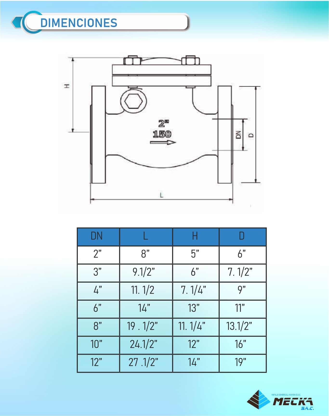 Válvula check swing bridada FLOWRAM - Meckasac